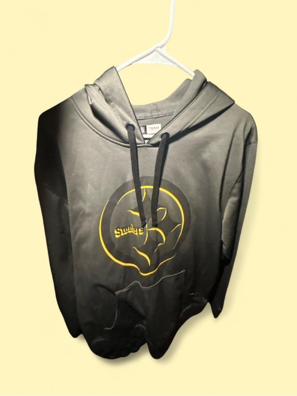 Black and Yellow Hooded Pullover Sweatshirt